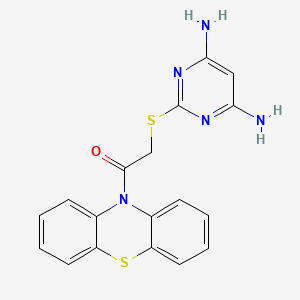 molecular formula C18H15N5OS2 B10898718 2-[(4,6-diaminopyrimidin-2-yl)sulfanyl]-1-(10H-phenothiazin-10-yl)ethanone 