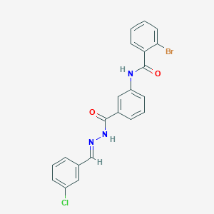 molecular formula C21H15BrClN3O2 B10898730 2-bromo-N-(3-{[(2E)-2-(3-chlorobenzylidene)hydrazinyl]carbonyl}phenyl)benzamide 