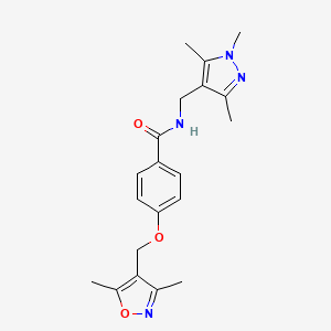 molecular formula C20H24N4O3 B10898765 4-[(3,5-Dimethyl-4-isoxazolyl)methoxy]-N~1~-[(1,3,5-trimethyl-1H-pyrazol-4-YL)methyl]benzamide 