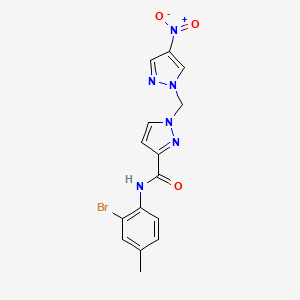 N-(2-bromo-4-methylphenyl)-1-[(4-nitro-1H-pyrazol-1-yl)methyl]-1H-pyrazole-3-carboxamide