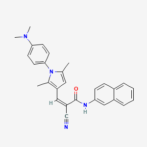 (2Z)-2-cyano-3-{1-[4-(dimethylamino)phenyl]-2,5-dimethyl-1H-pyrrol-3-yl}-N-(naphthalen-2-yl)prop-2-enamide