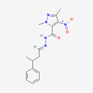 1,3-dimethyl-4-nitro-N'-[(1E)-3-phenylbutylidene]-1H-pyrazole-5-carbohydrazide