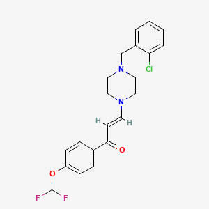 molecular formula C21H21ClF2N2O2 B10898799 (2E)-3-[4-(2-chlorobenzyl)piperazin-1-yl]-1-[4-(difluoromethoxy)phenyl]prop-2-en-1-one 