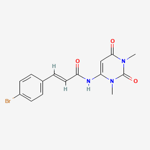 (2E)-3-(4-bromophenyl)-N-(1,3-dimethyl-2,6-dioxo-1,2,3,6-tetrahydropyrimidin-4-yl)prop-2-enamide