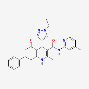 4-(1-ethyl-1H-pyrazol-4-yl)-2-methyl-N-(4-methylpyridin-2-yl)-5-oxo-7-phenyl-1,4,5,6,7,8-hexahydroquinoline-3-carboxamide