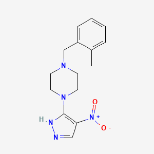 molecular formula C15H19N5O2 B10898846 1-(2-methylbenzyl)-4-(4-nitro-1H-pyrazol-5-yl)piperazine 