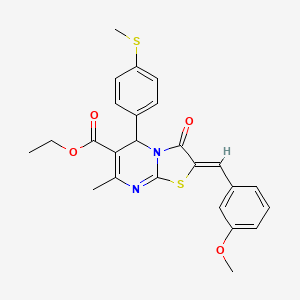 ethyl (2Z)-2-(3-methoxybenzylidene)-7-methyl-5-[4-(methylsulfanyl)phenyl]-3-oxo-2,3-dihydro-5H-[1,3]thiazolo[3,2-a]pyrimidine-6-carboxylate