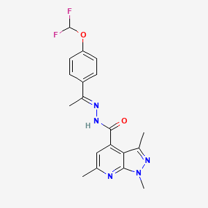 N'-{(1E)-1-[4-(difluoromethoxy)phenyl]ethylidene}-1,3,6-trimethyl-1H-pyrazolo[3,4-b]pyridine-4-carbohydrazide