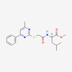 methyl N-{[(4-methyl-6-phenylpyrimidin-2-yl)sulfanyl]acetyl}leucinate