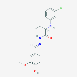 2-[(3-chlorophenyl)amino]-N'-[(E)-(4-hydroxy-3-methoxyphenyl)methylidene]butanehydrazide