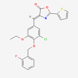 (4Z)-4-{3-chloro-5-ethoxy-4-[(2-fluorobenzyl)oxy]benzylidene}-2-(thiophen-2-yl)-1,3-oxazol-5(4H)-one