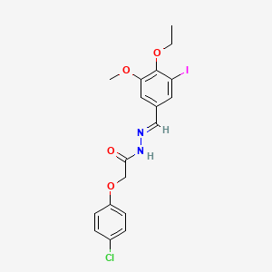 2-(4-chlorophenoxy)-N'-[(E)-(4-ethoxy-3-iodo-5-methoxyphenyl)methylidene]acetohydrazide