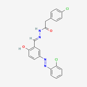 2-(4-chlorophenyl)-N'-[(E)-{5-[(E)-(2-chlorophenyl)diazenyl]-2-hydroxyphenyl}methylidene]acetohydrazide