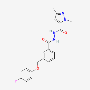 N'-({3-[(4-iodophenoxy)methyl]phenyl}carbonyl)-1,3-dimethyl-1H-pyrazole-5-carbohydrazide