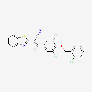 molecular formula C23H13Cl3N2OS B10898946 (2E)-2-(1,3-benzothiazol-2-yl)-3-{3,5-dichloro-4-[(2-chlorobenzyl)oxy]phenyl}prop-2-enenitrile 