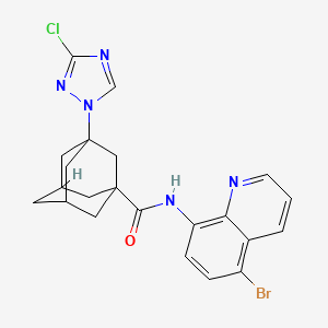 molecular formula C22H21BrClN5O B10898951 N~1~-(5-Bromo-8-quinolyl)-3-(3-chloro-1H-1,2,4-triazol-1-YL)-1-adamantanecarboxamide 