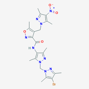 N-{1-[(4-bromo-3,5-dimethyl-1H-pyrazol-1-yl)methyl]-3,5-dimethyl-1H-pyrazol-4-yl}-4-[(3,5-dimethyl-4-nitro-1H-pyrazol-1-yl)methyl]-5-methyl-1,2-oxazole-3-carboxamide