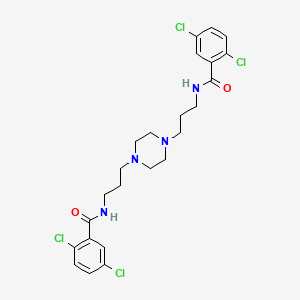 molecular formula C24H28Cl4N4O2 B10899027 N,N'-(piperazine-1,4-diyldipropane-3,1-diyl)bis(2,5-dichlorobenzamide) 