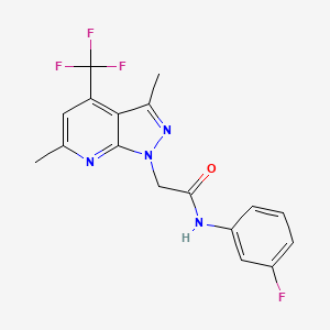 2-(3,6-Dimethyl-4-(trifluoromethyl)-1H-pyrazolo[3,4-b]pyridin-1-yl)-N-(3-fluorophenyl)acetamide