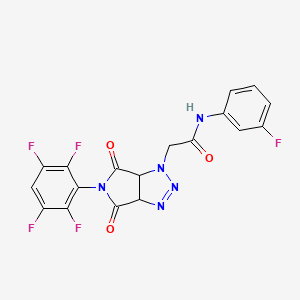 2-[4,6-dioxo-5-(2,3,5,6-tetrafluorophenyl)-4,5,6,6a-tetrahydropyrrolo[3,4-d][1,2,3]triazol-1(3aH)-yl]-N-(3-fluorophenyl)acetamide