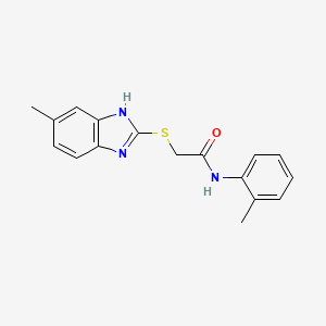 molecular formula C17H17N3OS B10899046 2-[(5-methyl-1H-benzimidazol-2-yl)sulfanyl]-N-(2-methylphenyl)acetamide 