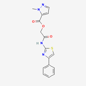 2-Methyl-2H-pyrazole-3-carboxylic acid (4-phenyl-thiazol-2-ylcarbamoyl)-methyl ester