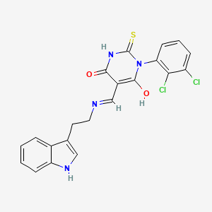 molecular formula C21H16Cl2N4O2S B10899071 (5E)-1-(2,3-dichlorophenyl)-5-({[2-(1H-indol-3-yl)ethyl]amino}methylidene)-2-thioxodihydropyrimidine-4,6(1H,5H)-dione 