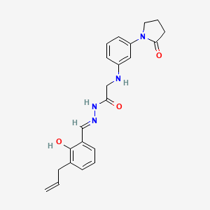 molecular formula C22H24N4O3 B10899101 N'~1~-[(E)-1-(3-Allyl-2-hydroxyphenyl)methylidene]-2-[3-(2-oxo-1-pyrrolidinyl)anilino]acetohydrazide 