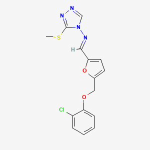 N-[(E)-{5-[(2-chlorophenoxy)methyl]furan-2-yl}methylidene]-3-(methylsulfanyl)-4H-1,2,4-triazol-4-amine