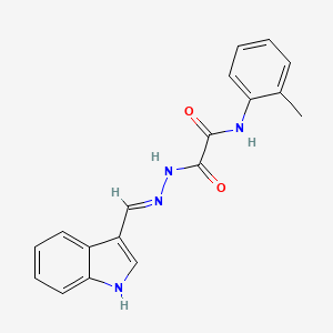 molecular formula C18H16N4O2 B10899106 2-(2-((1H-Indol-3-yl)methylene)hydrazinyl)-2-oxo-N-(o-tolyl)acetamide CAS No. 571164-72-2