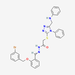 N'-{2-[(3-bromobenzyl)oxy]benzylidene}-2-({4-phenyl-5-[(phenylamino)methyl]-4H-1,2,4-triazol-3-yl}sulfanyl)acetohydrazide