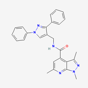 N-[(1,3-diphenyl-1H-pyrazol-4-yl)methyl]-1,3,6-trimethyl-1H-pyrazolo[3,4-b]pyridine-4-carboxamide