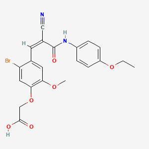 (5-bromo-4-{(1Z)-2-cyano-3-[(4-ethoxyphenyl)amino]-3-oxoprop-1-en-1-yl}-2-methoxyphenoxy)acetic acid