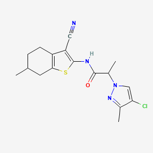 2-(4-chloro-3-methyl-1H-pyrazol-1-yl)-N-(3-cyano-6-methyl-4,5,6,7-tetrahydro-1-benzothiophen-2-yl)propanamide