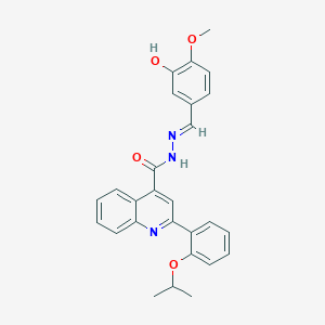 N'-[(E)-(3-hydroxy-4-methoxyphenyl)methylidene]-2-[2-(propan-2-yloxy)phenyl]quinoline-4-carbohydrazide