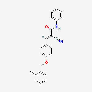 (2E)-2-cyano-3-{4-[(2-methylbenzyl)oxy]phenyl}-N-phenylprop-2-enamide