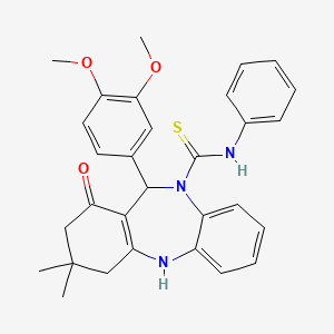 11-(3,4-Dimethoxy-phenyl)-3,3-dimethyl-1-oxo-1,2,3,4,5,11-hexahydro-dibenzo[b,e]