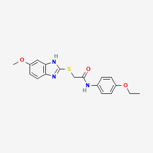 molecular formula C18H19N3O3S B10899243 N-(4-ethoxyphenyl)-2-[(5-methoxy-1H-benzimidazol-2-yl)sulfanyl]acetamide 