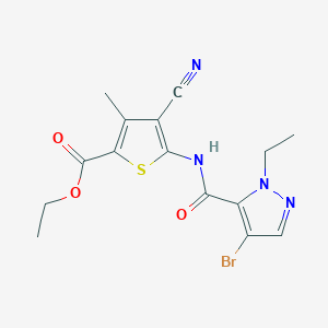 ethyl 5-{[(4-bromo-1-ethyl-1H-pyrazol-5-yl)carbonyl]amino}-4-cyano-3-methylthiophene-2-carboxylate