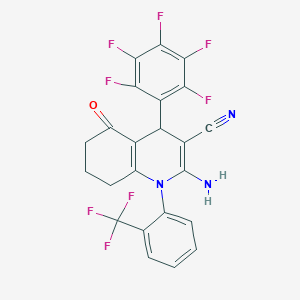 2-Amino-5-oxo-4-(pentafluorophenyl)-1-[2-(trifluoromethyl)phenyl]-1,4,5,6,7,8-hexahydroquinoline-3-carbonitrile