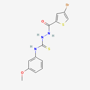 molecular formula C13H12BrN3O2S2 B10899284 2-[(4-bromothiophen-2-yl)carbonyl]-N-(3-methoxyphenyl)hydrazinecarbothioamide 