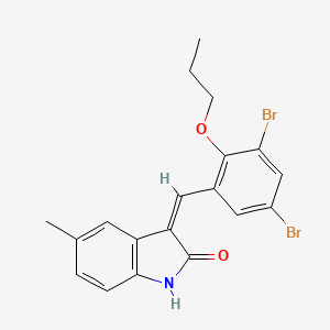 (3Z)-3-(3,5-dibromo-2-propoxybenzylidene)-5-methyl-1,3-dihydro-2H-indol-2-one