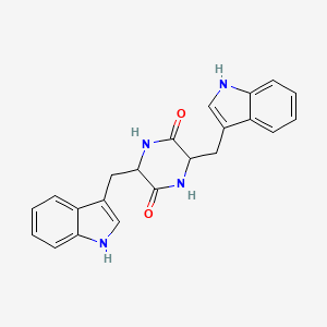 molecular formula C22H20N4O2 B10899333 3,6-bis(1H-indol-3-ylmethyl)piperazine-2,5-dione CAS No. 90243-53-1