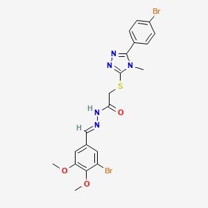 N'-[(E)-(3-bromo-4,5-dimethoxyphenyl)methylidene]-2-{[5-(4-bromophenyl)-4-methyl-4H-1,2,4-triazol-3-yl]sulfanyl}acetohydrazide