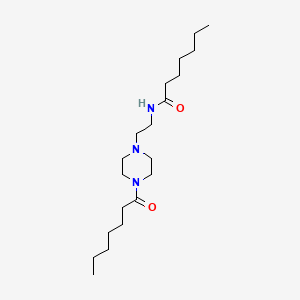 molecular formula C20H39N3O2 B10899350 N-[2-(4-heptanoylpiperazin-1-yl)ethyl]heptanamide 