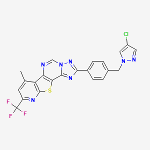 4-[4-[(4-chloropyrazol-1-yl)methyl]phenyl]-11-methyl-13-(trifluoromethyl)-16-thia-3,5,6,8,14-pentazatetracyclo[7.7.0.02,6.010,15]hexadeca-1(9),2,4,7,10(15),11,13-heptaene