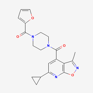 molecular formula C20H20N4O4 B10899369 (6-Cyclopropyl-3-methyl[1,2]oxazolo[5,4-b]pyridin-4-yl)[4-(furan-2-ylcarbonyl)piperazin-1-yl]methanone 