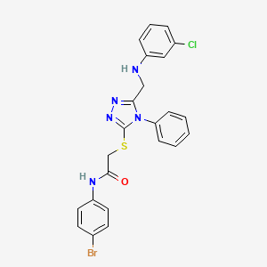 molecular formula C23H19BrClN5OS B10899376 N-(4-bromophenyl)-2-[(5-{[(3-chlorophenyl)amino]methyl}-4-phenyl-4H-1,2,4-triazol-3-yl)sulfanyl]acetamide 