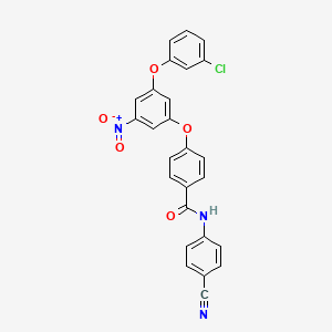 4-[3-(3-chlorophenoxy)-5-nitrophenoxy]-N-(4-cyanophenyl)benzamide