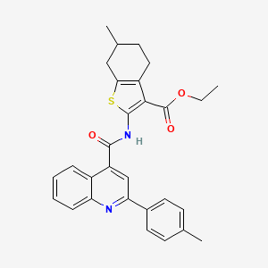 Ethyl 6-methyl-2-({[2-(4-methylphenyl)quinolin-4-yl]carbonyl}amino)-4,5,6,7-tetrahydro-1-benzothiophene-3-carboxylate